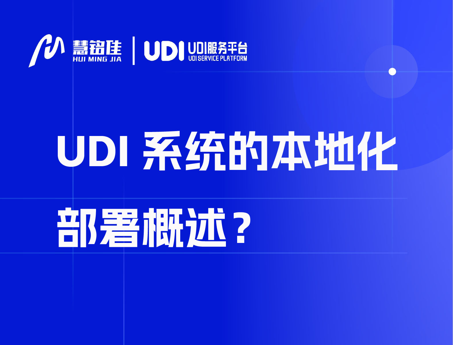 UDI系统的本地化部署概述